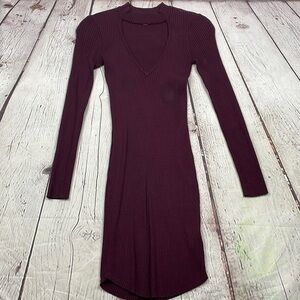 UEC Guess eggplant ribbed long sleeve mini dress small